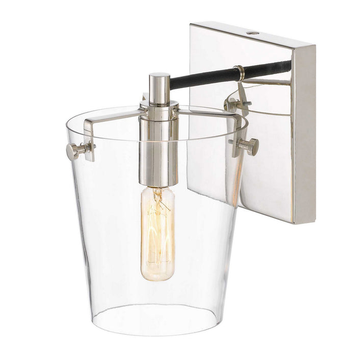 Varaluz 351B01BLPN One Light Bath, Black/Polished Nickel