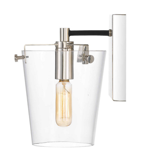 Varaluz 351B01BLPN One Light Bath, Black/Polished Nickel