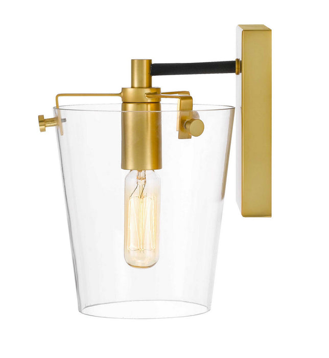 Varaluz 351B01BLSB One Light Bath, Black/Satin Brass