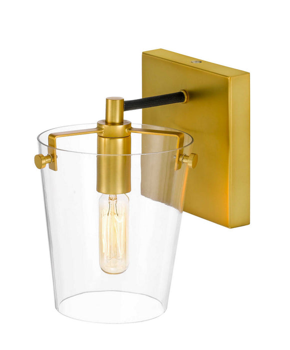 Varaluz 351B01BLSB One Light Bath, Black/Satin Brass