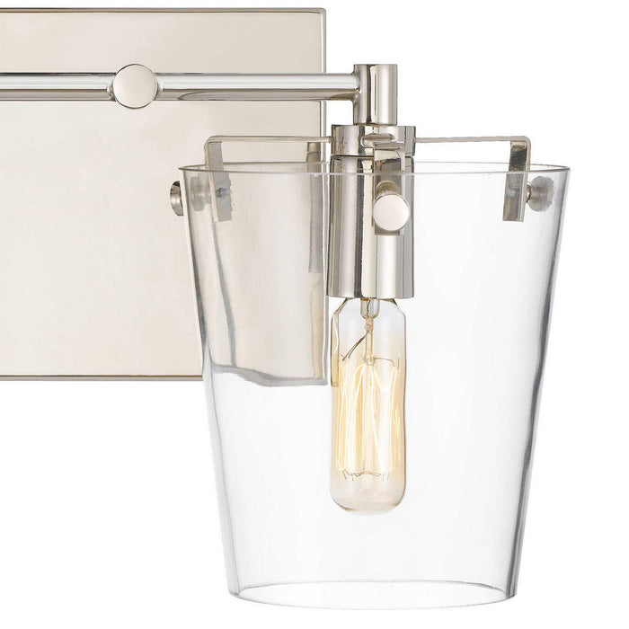 Varaluz 351B02BLPN Two Light Bath, Black/Polished Nickel