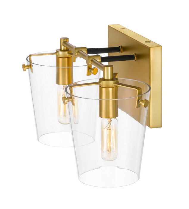 Varaluz 351B02BLSB Two Light Bath, Black/Satin Brass