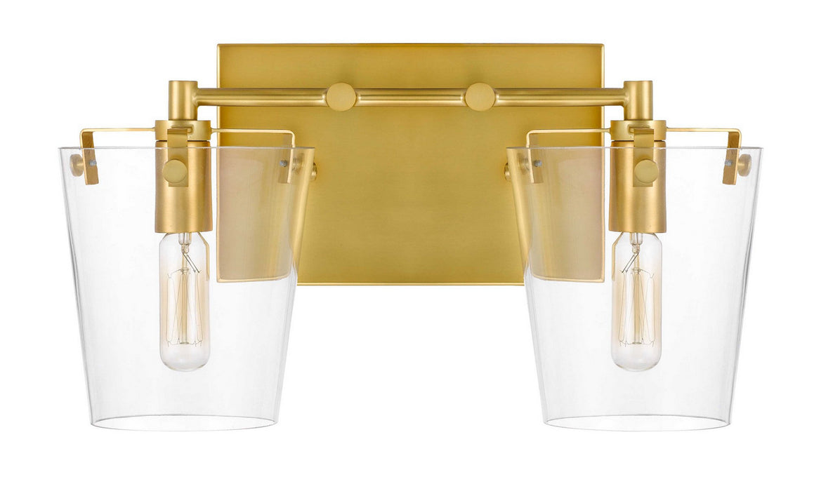 Varaluz 351B02BLSB Two Light Bath, Black/Satin Brass