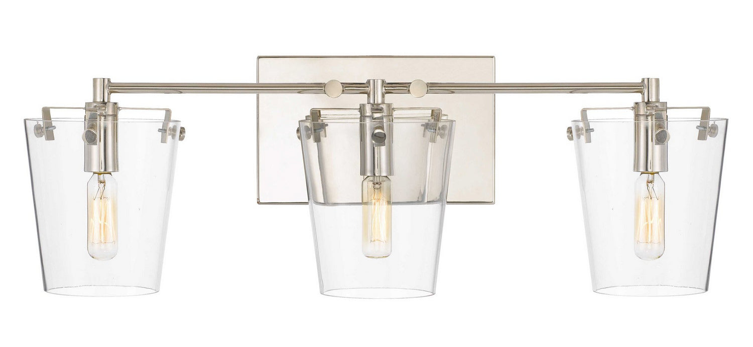 Varaluz 351B03BLPN Three Light Bath, Black/Polished Nickel