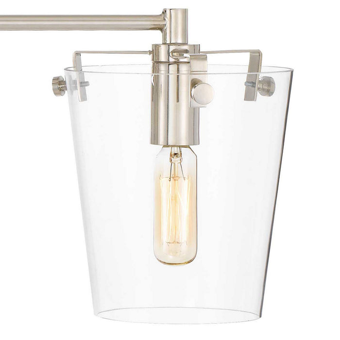 Varaluz 351B03BLPN Three Light Bath, Black/Polished Nickel