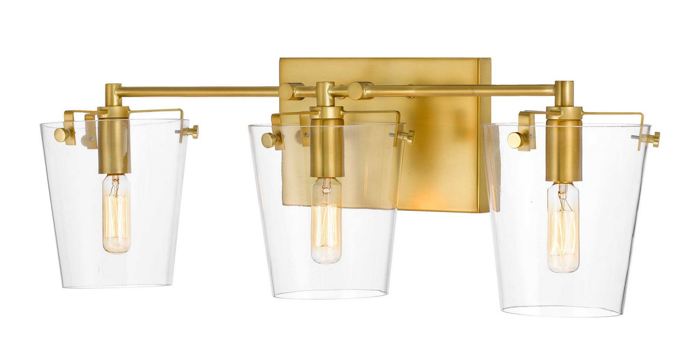 Varaluz 351B03BLSB Three Light Bath, Black/Satin Brass