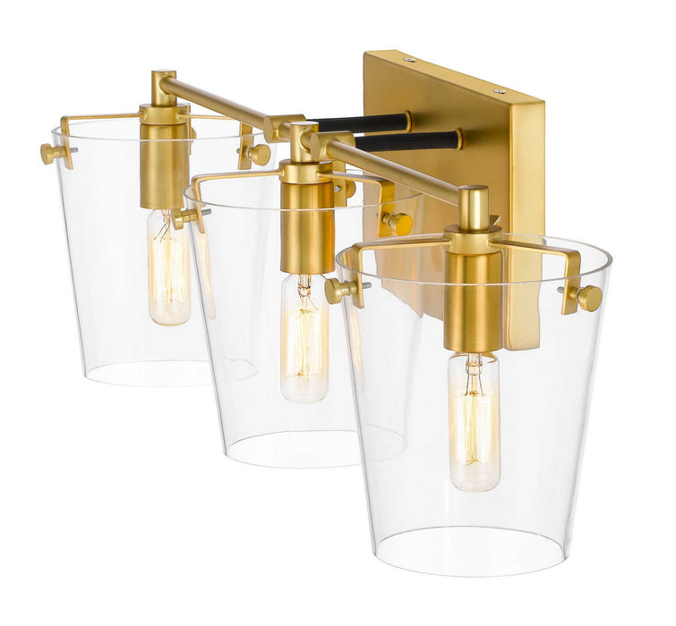Varaluz 351B03BLSB Three Light Bath, Black/Satin Brass