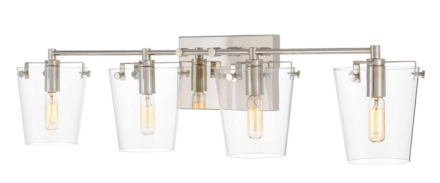 Varaluz 351B04BLPN Four Light Bath, Black/Polished Nickel