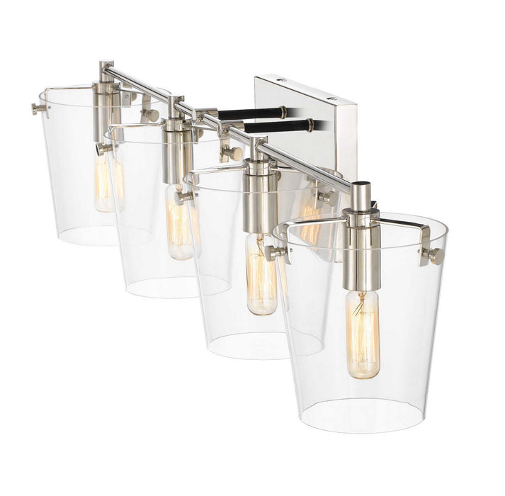 Varaluz 351B04BLPN Four Light Bath, Black/Polished Nickel