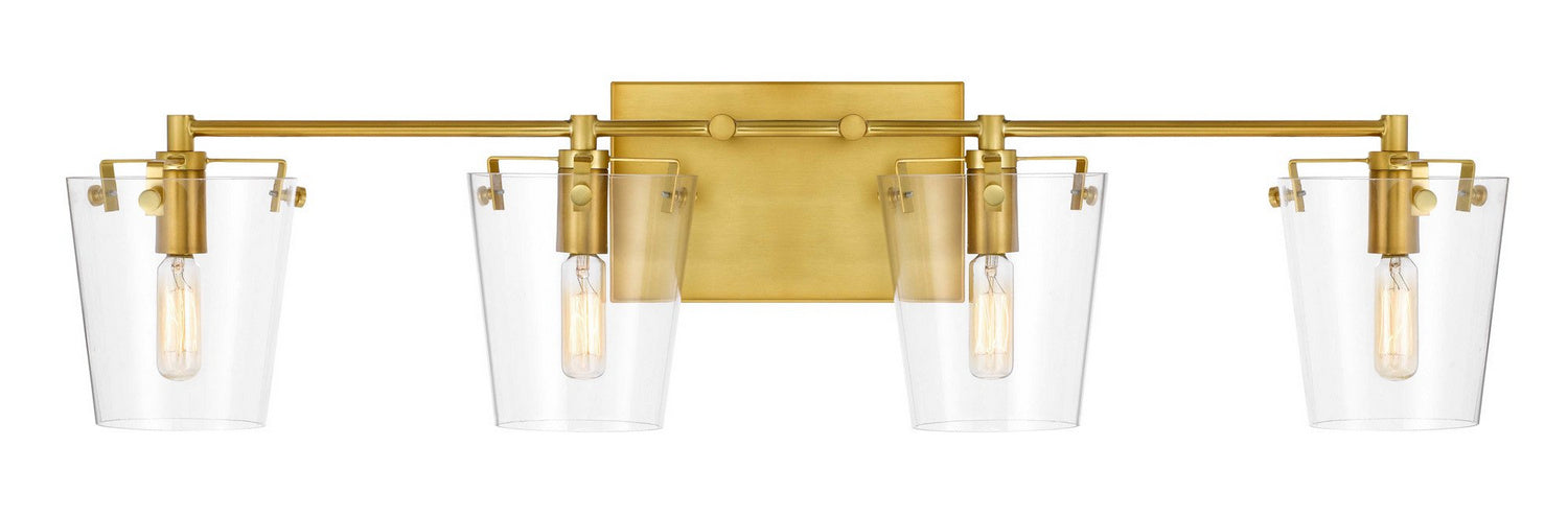 Varaluz 351B04BLSB Four Light Bath, Black/Satin Brass