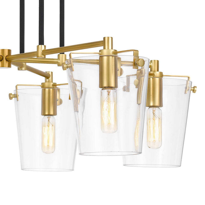Varaluz 351C06BLSB Six Light Chandelier, Black/Satin Brass