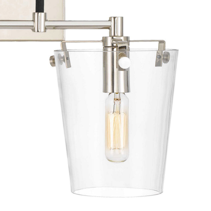 Varaluz 351K02BLPN Two Light Wall Sconce, Black/Polished Nickel