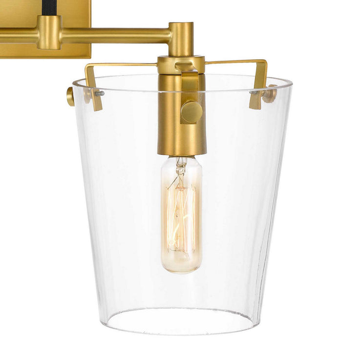Varaluz 351K02BLSB Two Light Wall Sconce, Black/Satin Brass