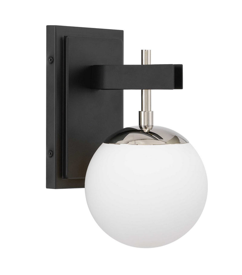 Varaluz 352B01BLPN One Light Bath, Black/Polished Nickel