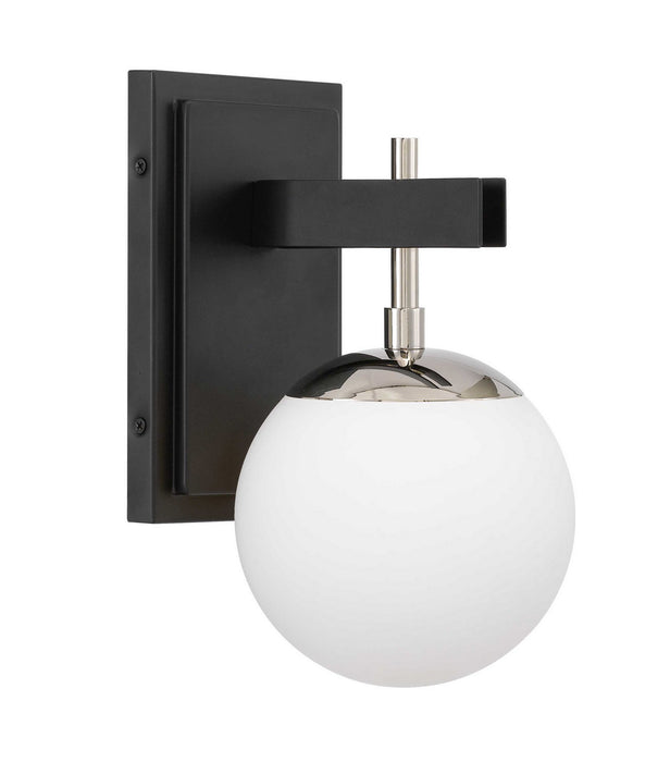 Varaluz 352B01BLPN One Light Bath, Black/Polished Nickel