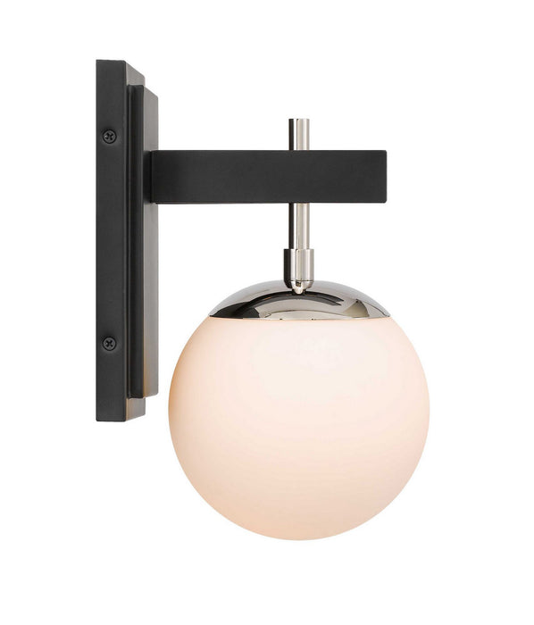 Varaluz 352B01BLPN One Light Bath, Black/Polished Nickel