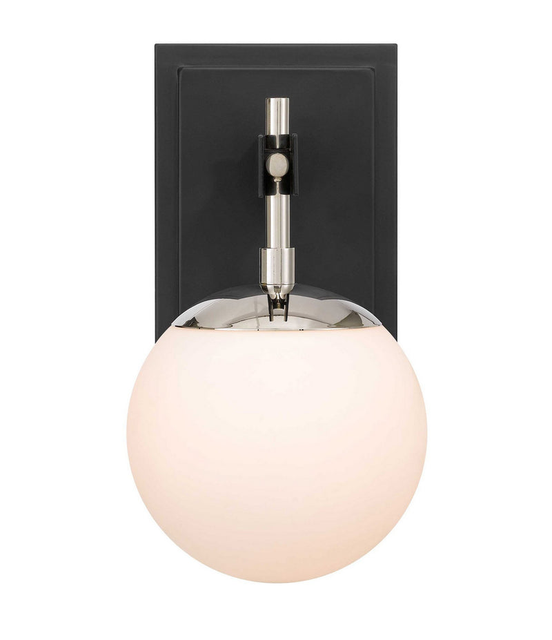 Varaluz 352B01BLPN One Light Bath, Black/Polished Nickel