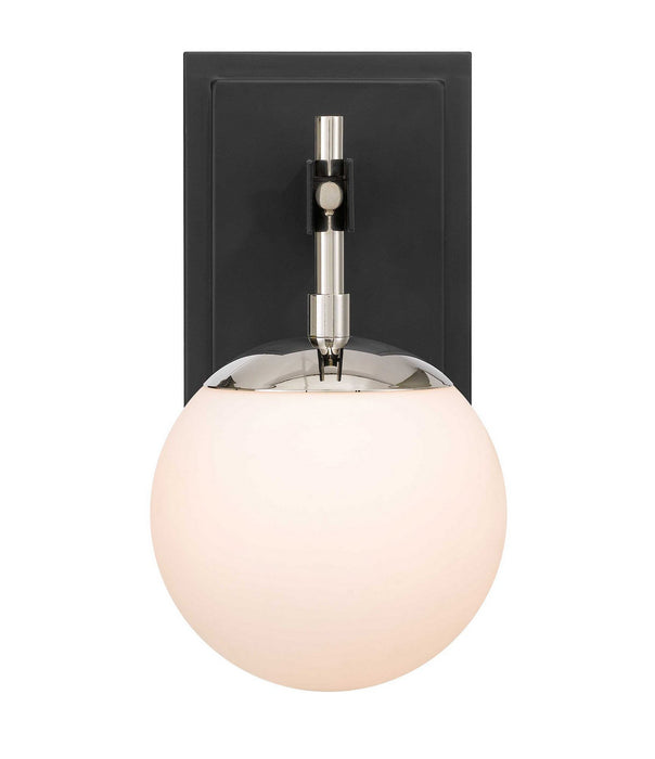 Varaluz 352B01BLPN One Light Bath, Black/Polished Nickel