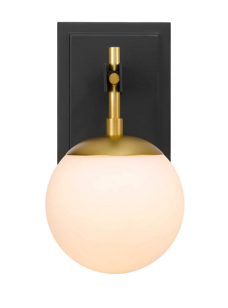 Varaluz 352B01BLSB One Light Bath, Black/Satin Brass