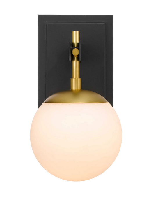Varaluz 352B01BLSB One Light Bath, Black/Satin Brass