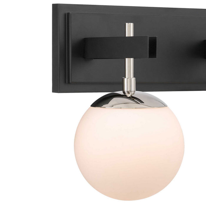 Varaluz 352B02BLPN Two Light Bath, Black/Polished Nickel