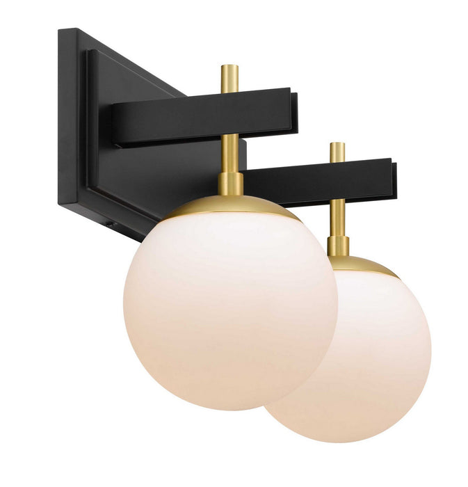 Varaluz 352B02BLSB Two Light Bath, Black/Satin Brass