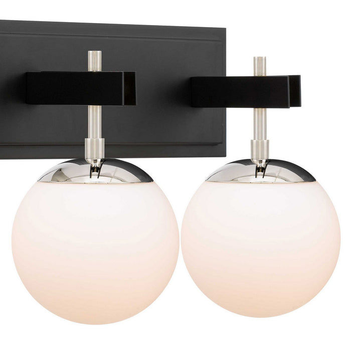 Varaluz 352B03BLPN Three Light Bath, Black/Polished Nickel