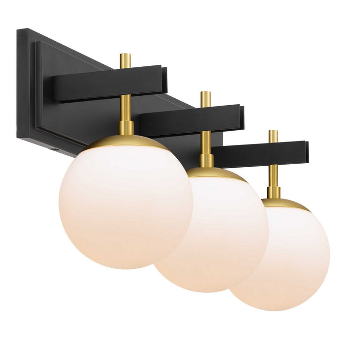 Varaluz 352B03BLSB Three Light Bath, Black/Satin Brass
