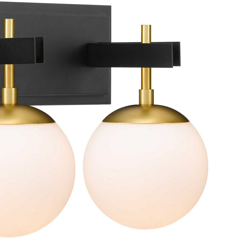 Varaluz 352B03BLSB Three Light Bath, Black/Satin Brass