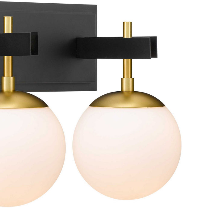 Varaluz 352B03BLSB Three Light Bath, Black/Satin Brass