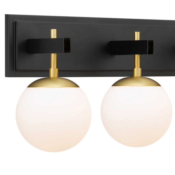 Varaluz 352B04BLSB Four Light Bath, Black/Satin Brass