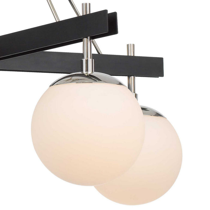 Varaluz 352C05BLPN Five Light Chandelier, Black/Polished Nickel