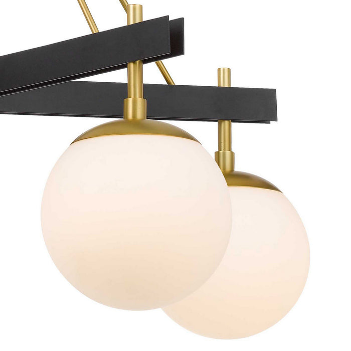 Varaluz 352C05BLSB Five Light Chandelier, Black/Satin Brass