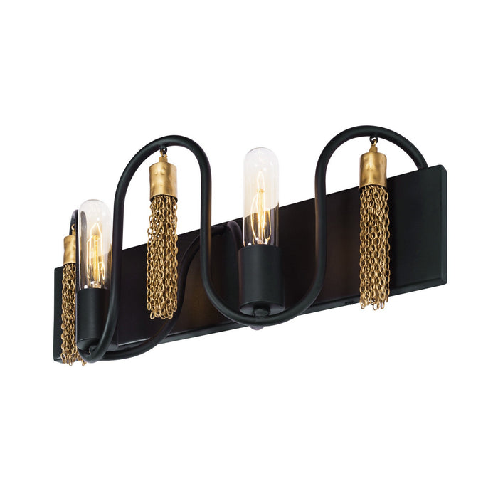 Varaluz 354B02MBAG Two Light Bath, Matte Black/Antique Gold