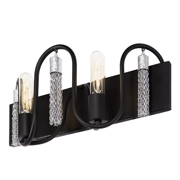 Varaluz 354B02MBCH Two Light Bath, Matte Black/Painted Chrome
