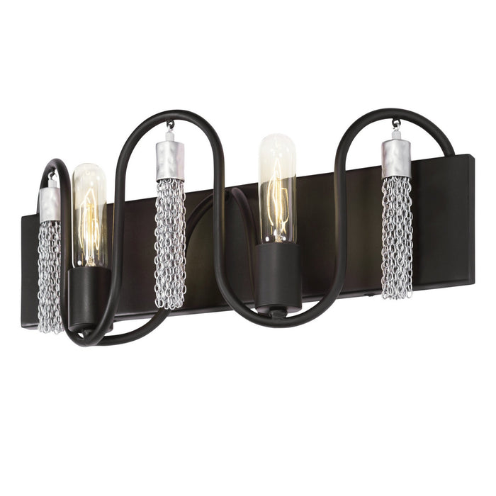 Varaluz 354B02MBCH Two Light Bath, Matte Black/Painted Chrome
