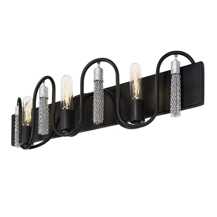 Varaluz 354B03MBCH Three Light Bath, Matte Black/Painted Chrome