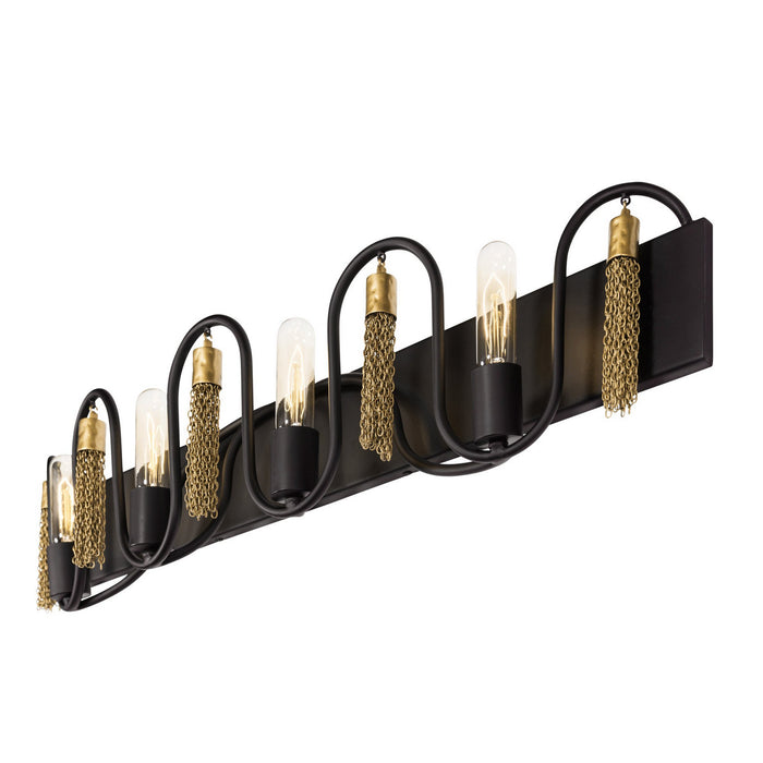 Varaluz 354B04MBAG Four Light Bath, Matte Black/Antique Gold