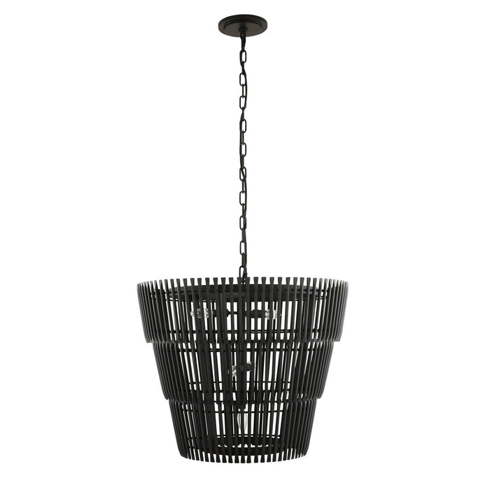 Varaluz 355P06CB Six Light Pendant, Carbon Black