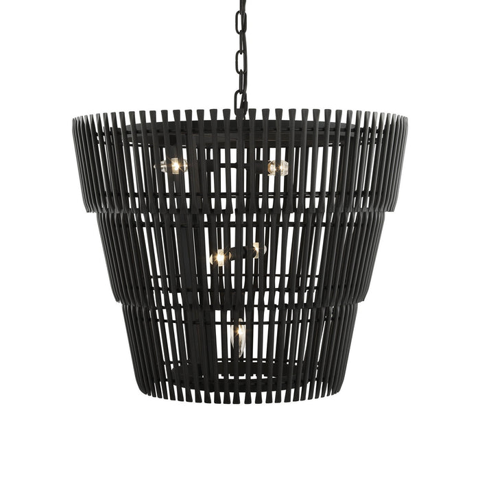 Varaluz 355P06CB Six Light Pendant, Carbon Black