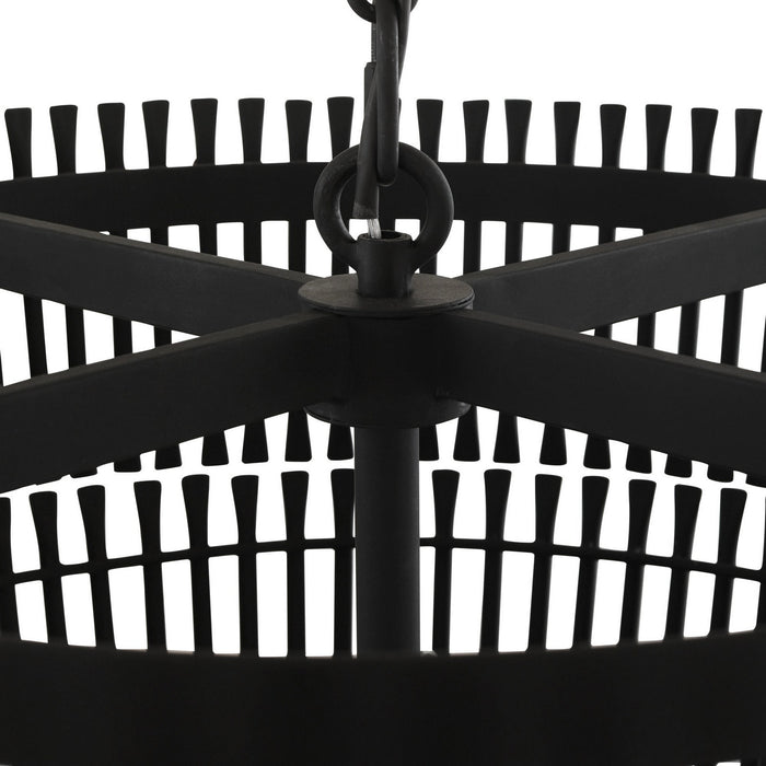 Varaluz 355P06CB Six Light Pendant, Carbon Black