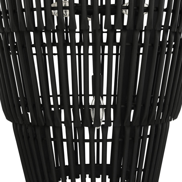 Varaluz 355P08CB Eight Light Pendant, Carbon Black