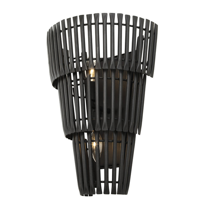 Varaluz 355W02CB Two Light Wall Sconce, Carbon Black