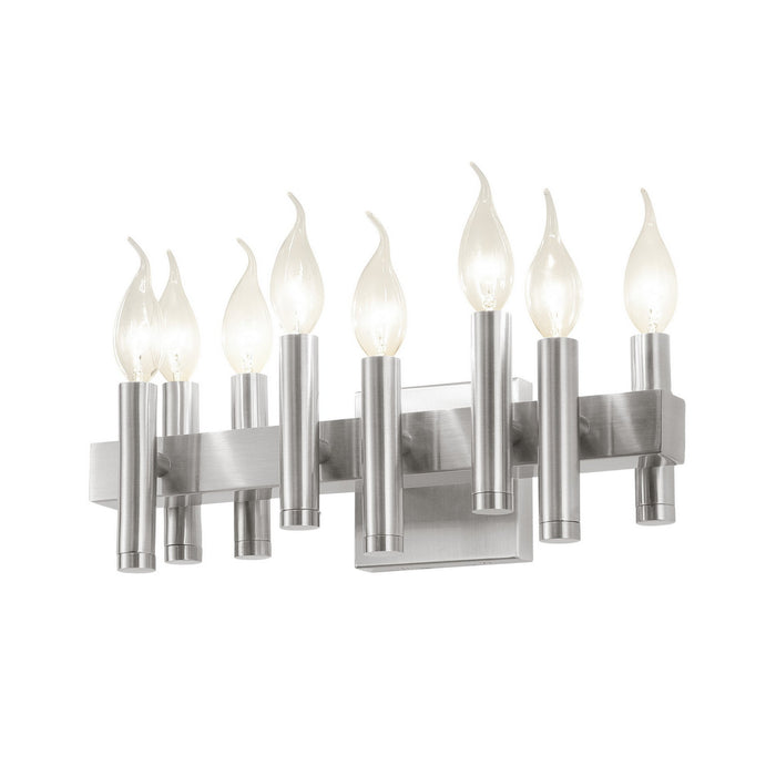 Varaluz 357B08SN Eight Light Bath, Satin Nickel