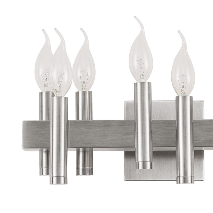Varaluz 357B08SN Eight Light Bath, Satin Nickel