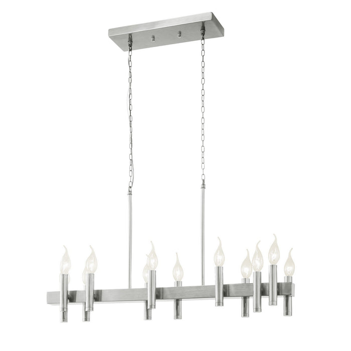 Varaluz 357N12SN 12 Light Linear Pendant, Satin Nickel