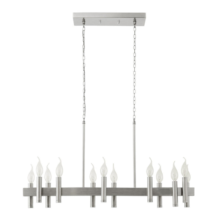 Varaluz 357N12SN 12 Light Linear Pendant, Satin Nickel