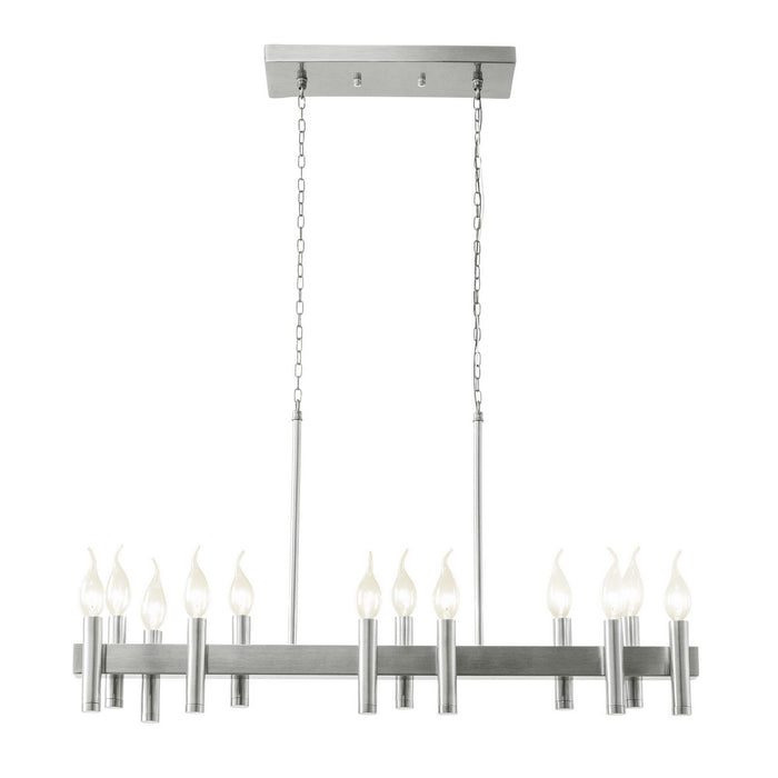 Varaluz 357N12SN 12 Light Linear Pendant, Satin Nickel