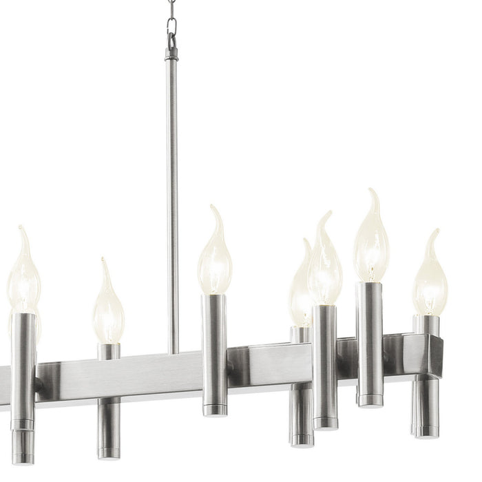 Varaluz 357N12SN 12 Light Linear Pendant, Satin Nickel