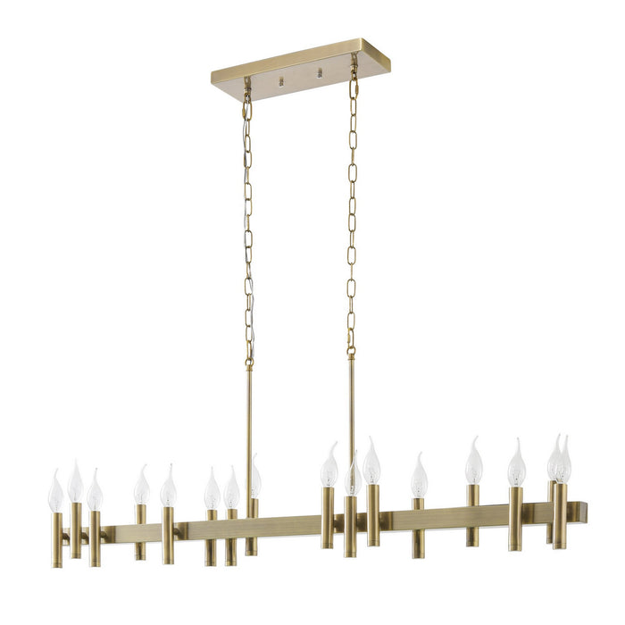 Varaluz 357N16BB 16 Light Linear Pendant, Antique Brass